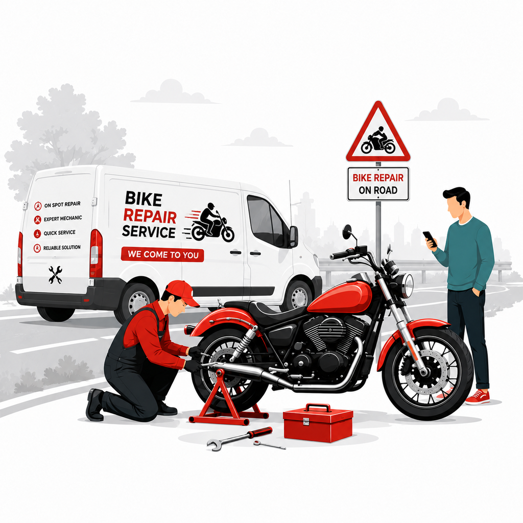 Roadside motorcycle assistance at Bilal Honda Workshop